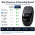 Upgraded AI Voice Mouse - Wireless Air Mouse with AI Voice Assistant, 12 Languages Translation, Meeting Transcription & Summary - Detachable Computer Mouse, Presentation Clicker for Laptop(Black)