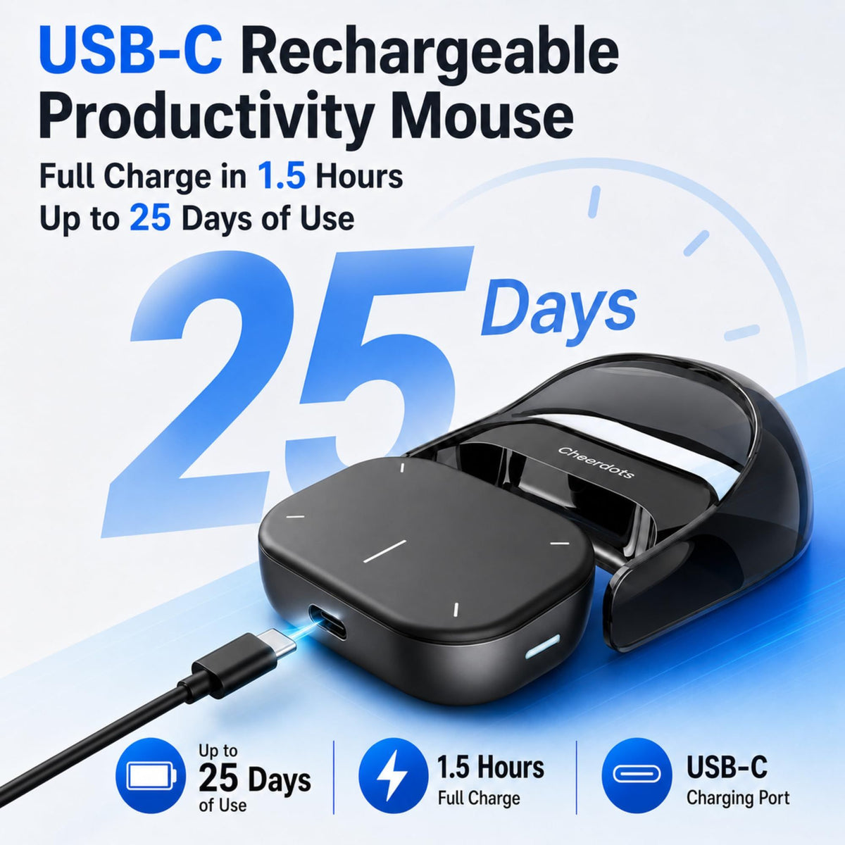Upgraded AI Voice Mouse - Wireless Air Mouse with AI Voice Assistant, 12 Languages Translation, Meeting Transcription & Summary - Detachable Computer Mouse, Presentation Clicker for Laptop(Silver)