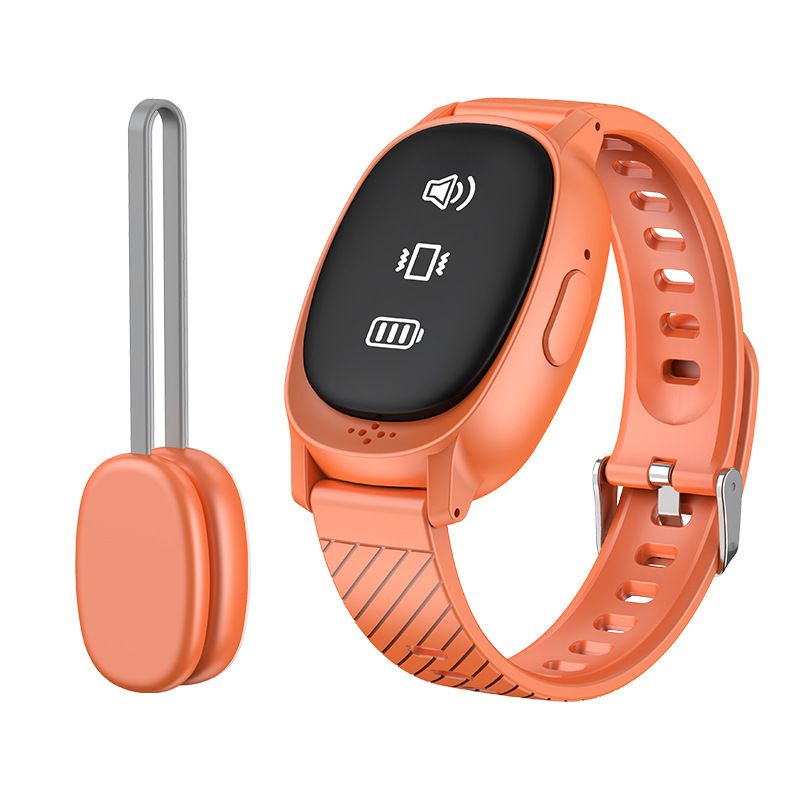 Wireless Bedwetting Alarm for Kids, Watch-Style Bed Wetting Alarm for Boys & Girls, Skin-Friendly Wristband, Vibration & Beep Alerts, High Sensitivity Sensor(Orange)