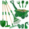 Kids Gardening Tools Set - 10pcs Wheelbarrow Set for Kids
with Shovel, Rake, Leaf Rake, Summer Outdoor Yard Digging Weed Birthday Gifts Toys, Easter for Boys Girls Age 3+ Years(Green)