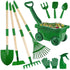 Kids Gardening Tools Set - 10pcs Wheelbarrow Set for Kids
with Shovel, Rake, Leaf Rake, Summer Outdoor Yard Digging Weed Birthday Gifts Toys, Easter for Boys Girls Age 3+ Years(Green)