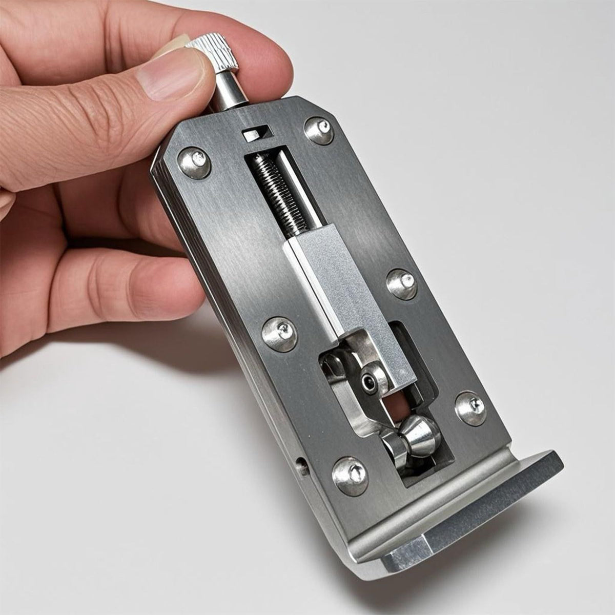 Wire Stripper Manual Cable Preparation Tool with Aluminum Alloy Body, Visible Stripping Channel, and Compact Handheld Control for Repair Work Manual Wire Stripper Cable Adjustable Stripping Tool(Silver)