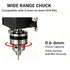 Mini Bench Drill 95W, Max 5000RPM, Adjustable 6mm Chuck, 100mm Spindle Travel, Stable Metal Base with Mounting Slots for Jewelry, Wood, Plastic DIY Crafts(black)