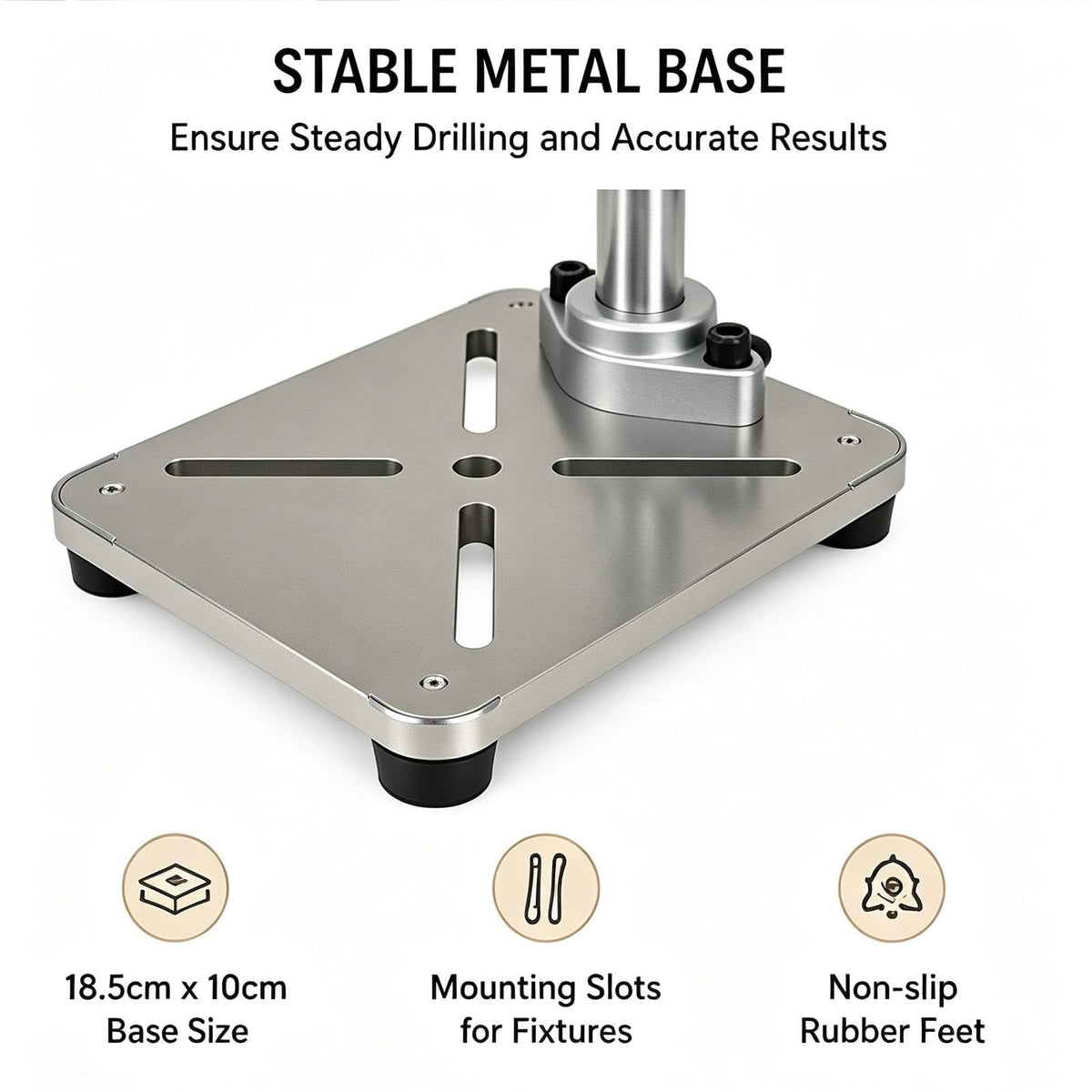 Mini Bench Drill 95W, Max 5000RPM, Adjustable 6mm Chuck, 100mm Spindle Travel, Stable Metal Base with Mounting Slots for Jewelry, Wood, Plastic DIY Crafts(black)