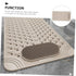 Non-Slip Bath Mat with Foot Scrubber – 80 x 50 cm, Anti-Skid Suction Cups & Drain Holes, Waterproof Shower Floor Pad with Exfoliating Brush(Grey)