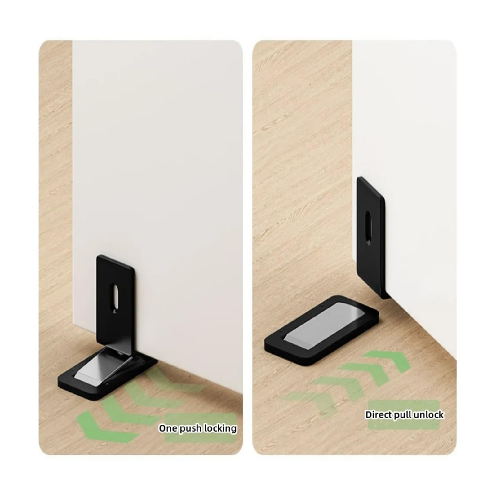 Ultra-Thin Magnetic Door Stopper – Self-Adhesive, Anti-Collision, Windproof, One-Push Locking, Discreet Design for Glass Doors (Grey)