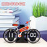 Modern Bicycle Flip Clock – Creative Mechanical Desk Timepiece with Dual Rotating Wheels, Retro Design for Home Office Decor, Compact Size (Red)