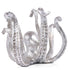 Multi-Functional Octopus Sculpture – Decorative Resin Cup Holder & Jewelry Organizer, Unique Home Accent for Living Room, Office, or Desk (Silver)