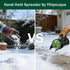 Handheld Garden Seed & Salt Spreader – 80oz Capacity, Adjustable Outlet, Ergonomic Handle for Fertilizer, Grass Seeds, Ice Melt Use (Green)