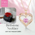 Forever Love Heart Birthstone Necklace: 925 Sterling Silver Personalized Jewelry for Mom, Wife, Friend with 12 Month Stone Options（pink diamond,October）