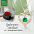 Forever Love Heart Birthstone Necklace: 925 Sterling Silver Personalized Jewelry for Mom, Wife, Friend with 12 Month Stone Options（green diamond,May）