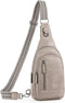 Grey Faux Leather Sling Bag: Unisex, Spacious, Reversible Crossbody for Aussies