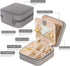 Grey Travel Jewelry Box with Mirror: Chic, Organised Storage for Rings, Necklaces & Earrings, Ideal for Aussies
