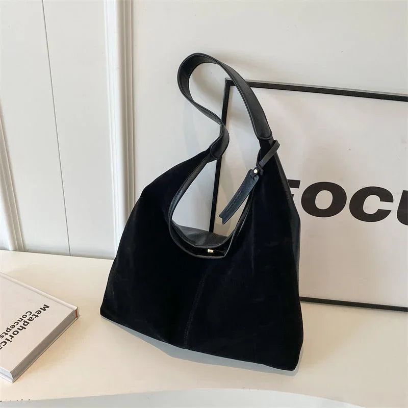 Leather Hobo Bags for Women Brown Purses Suede Purse Slouchy Tote Bag Suede Tote Bag Fall Winter Purses Handbag