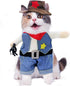 pet products Small Dog Cowboy Costume with Hat 2pcs Funny Halloween Chucky Costumes Cool West Cowboy Uniform Puppy Denim Overalls Western Cosplay Sheriff Outfits Cat Apparel