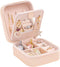 Pink Travel Jewelry Box with Mirror: Compact, Organised Storage for Rings, Necklaces & Earrings, Ideal for Aussies
