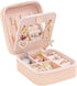 Pink Travel Jewelry Box with Mirror: Compact, Organised Storage for Rings, Necklaces & Earrings, Ideal for Aussies