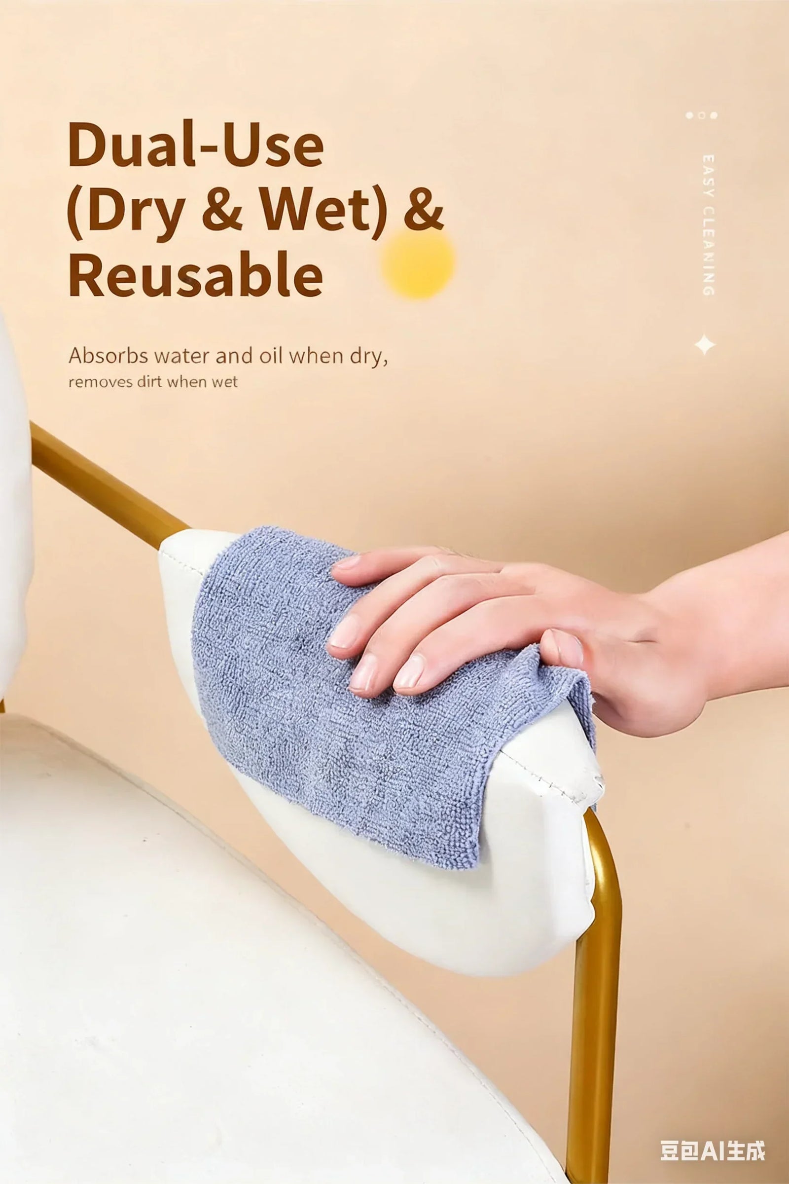 Christmas gift 50-Piece 25x25cm Polycotton Cleaning Cloth Roll, Reusable Dual-Use Dish & Surface Wipes for Home & Kitchen（orange）