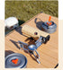 2500W Portable Camping Stove Foldable Butane Stove Indoor/Outdoor Cooking Suitable for Picnic, Backpacking Hiking, Adventure, Home, Travel, Outdoor Patio, RV Trip (Khaki)