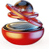 Red Solar-Powered Rotating Car Air Freshener: Space-Themed Dashboard Decor with Ocean Scent & 16 Cologne Pads