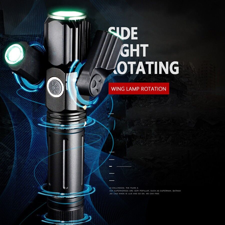 Rotatable Aluminium Alloy Bike Flashlight: USB Rechargeable, 500m Range, 170g with Mount, Perfect for Aussie Night Riders