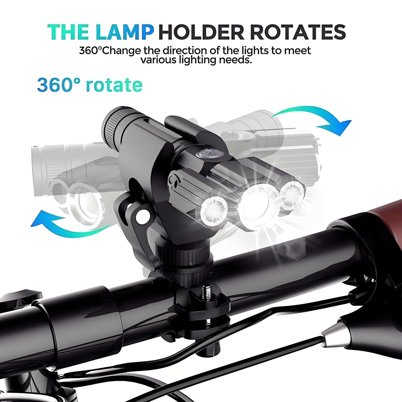Rotatable Aluminium Alloy Bike Flashlight: USB Rechargeable, 500m Range, 170g with Mount, Perfect for Aussie Night Riders