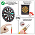Safety Dart Board Set with 6 Soft Tip Darts: 16-Inch Rubber Dartboard for Family, Office & Party Leisure Sport