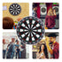 Safety Dart Board Set with 6 Soft Tip Darts: 16-Inch Rubber Dartboard for Family, Office & Party Leisure Sport