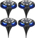 4-Pack Solar Ground Lights: 8-LED Outdoor Garden Pathway Lights with IP65 Waterproof for Lawn, Patio & Landscape