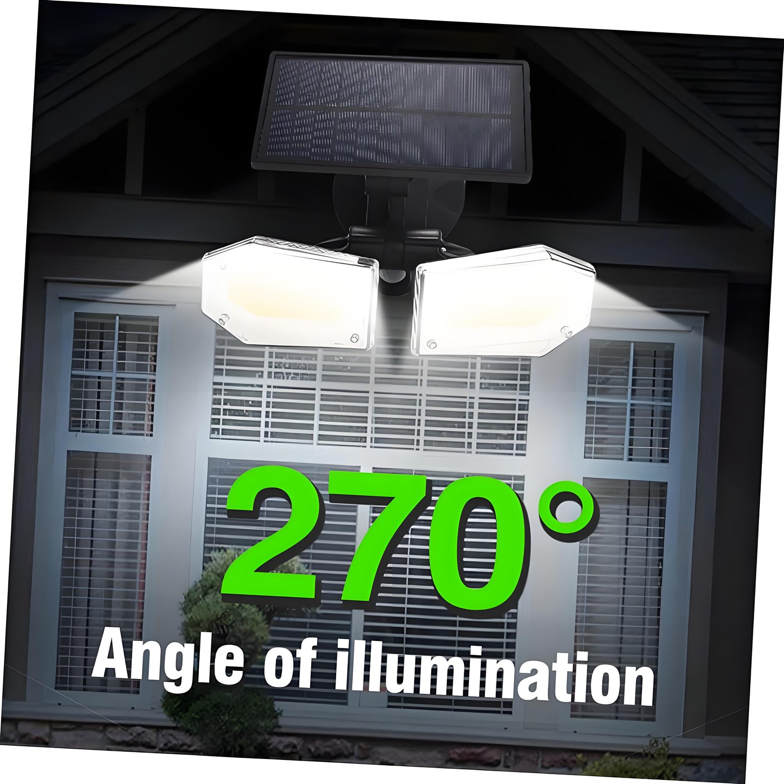 Solar Motion Sensor Wall Light: Double-Head Adjustable Cob LED Outdoor Light for Garden, Patio & Pathway