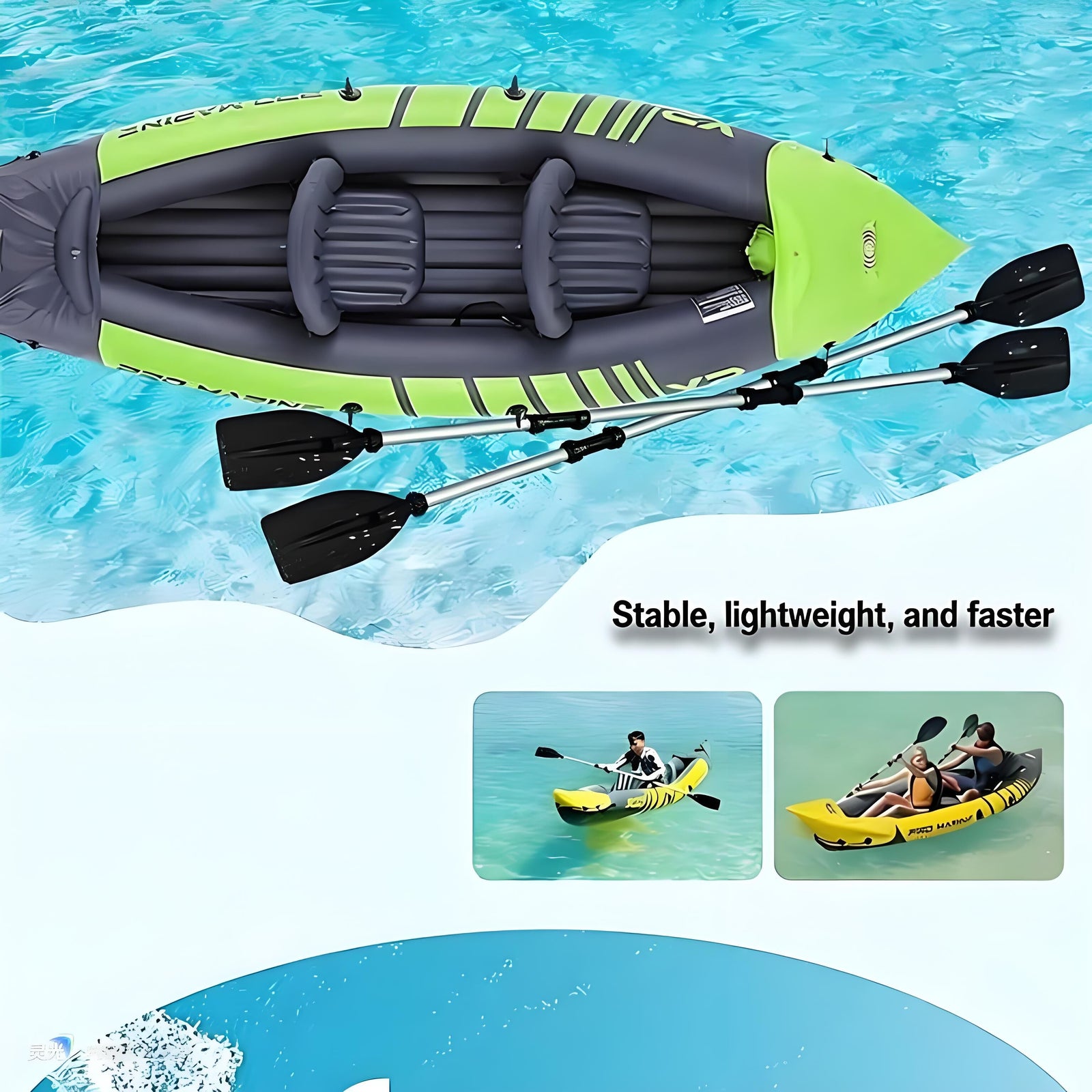 Advanced Elements Inflatable Kayak: 1/2 Person Recreational Convertible (Yellow) – Tandem/Solo Paddling with Durable PVC Hull