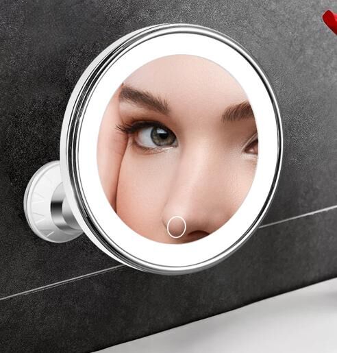 10X Magnifying Suction Cup LED Makeup Mirror: Flawless Vanity Mirror with Natural Light for Precise Grooming