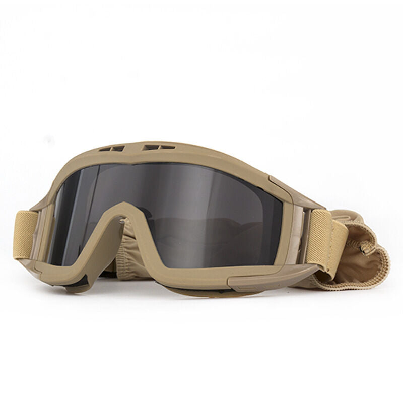 Tactical Safety Goggles, Anti-Fog HD Lens, Wind & Dust Protection for Outdoor & Tactical Use(khaki)
