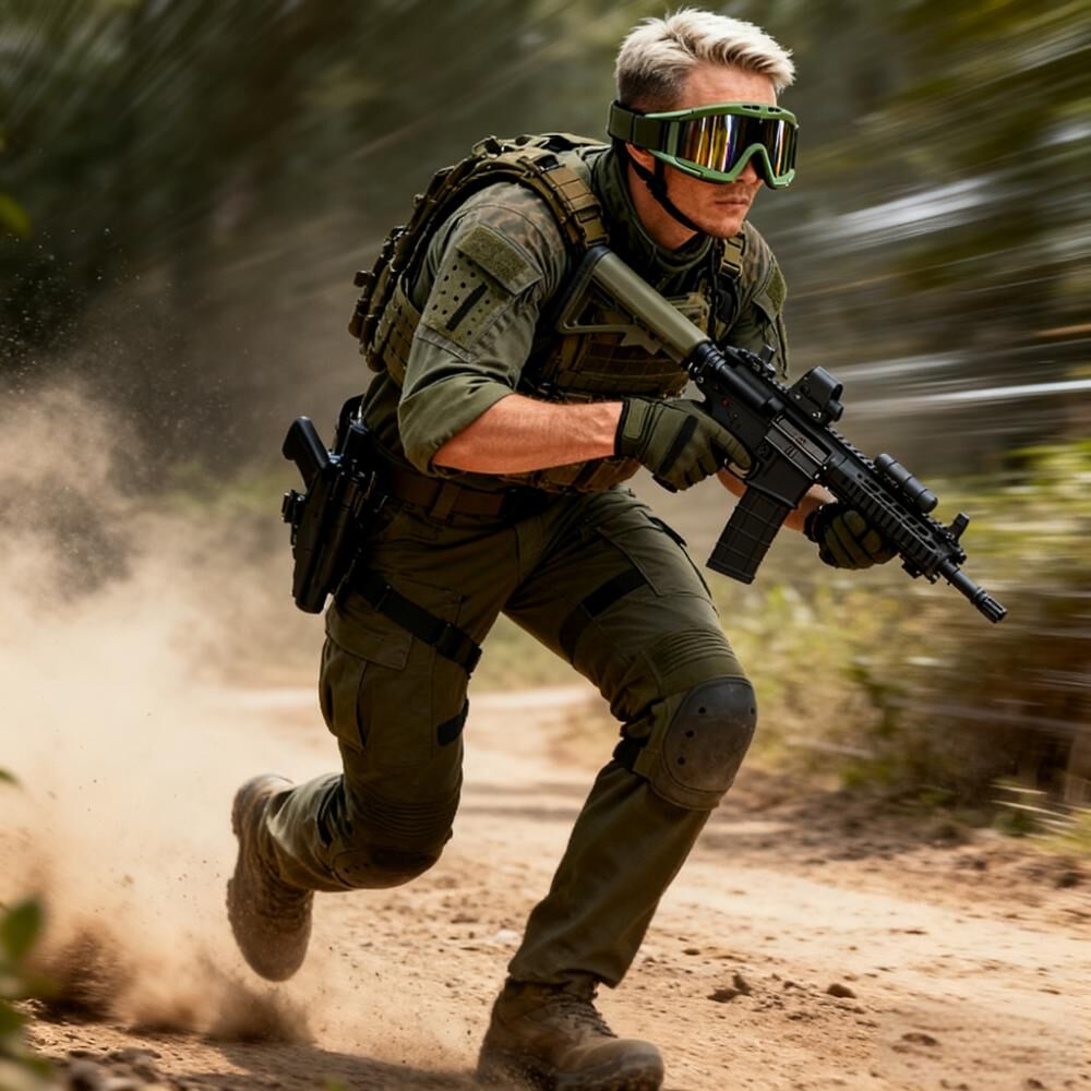 Tactical Safety Goggles with 3 Interchangeable Lenses, Wind & Dust Protection for Outdoor & Tactical Use(green)