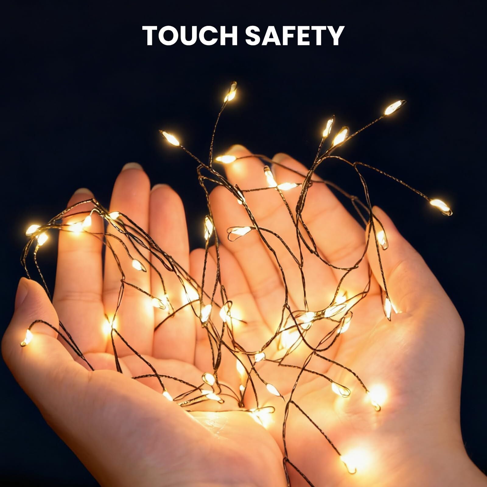 300 LED Warm White Fairy String Lights, 9m Black Wire, Battery-Operated, IP44 Waterproof, Timer Function for Christmas Bedroom Wreath Decor (Batteries Not Included)