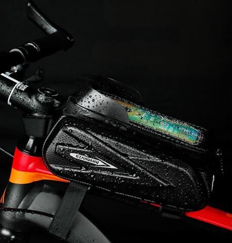 Waterproof Bike Frame Bag with Touchscreen Window: Hard Shell Bicycle Bag for Phone & Gear, Perfect for Aussie Riders
