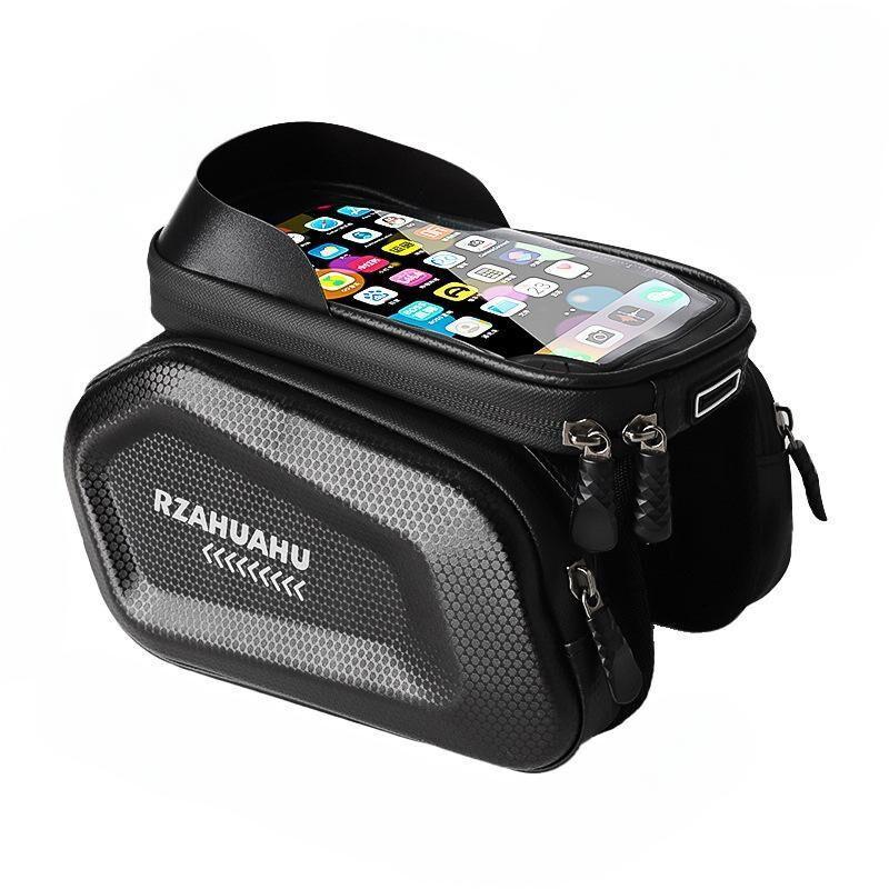 Waterproof Bike Frame Bag with Touchscreen & Headphone Hole: 3-in-1 Capacity Bicycle Bag for Phones & Gear, Aussie Cyclist Essential