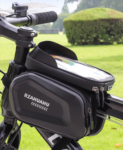 Waterproof Bike Frame Bag with Touchscreen & Headphone Hole: 3-in-1 Capacity Bicycle Bag for Phones & Gear, Aussie Cyclist Essential