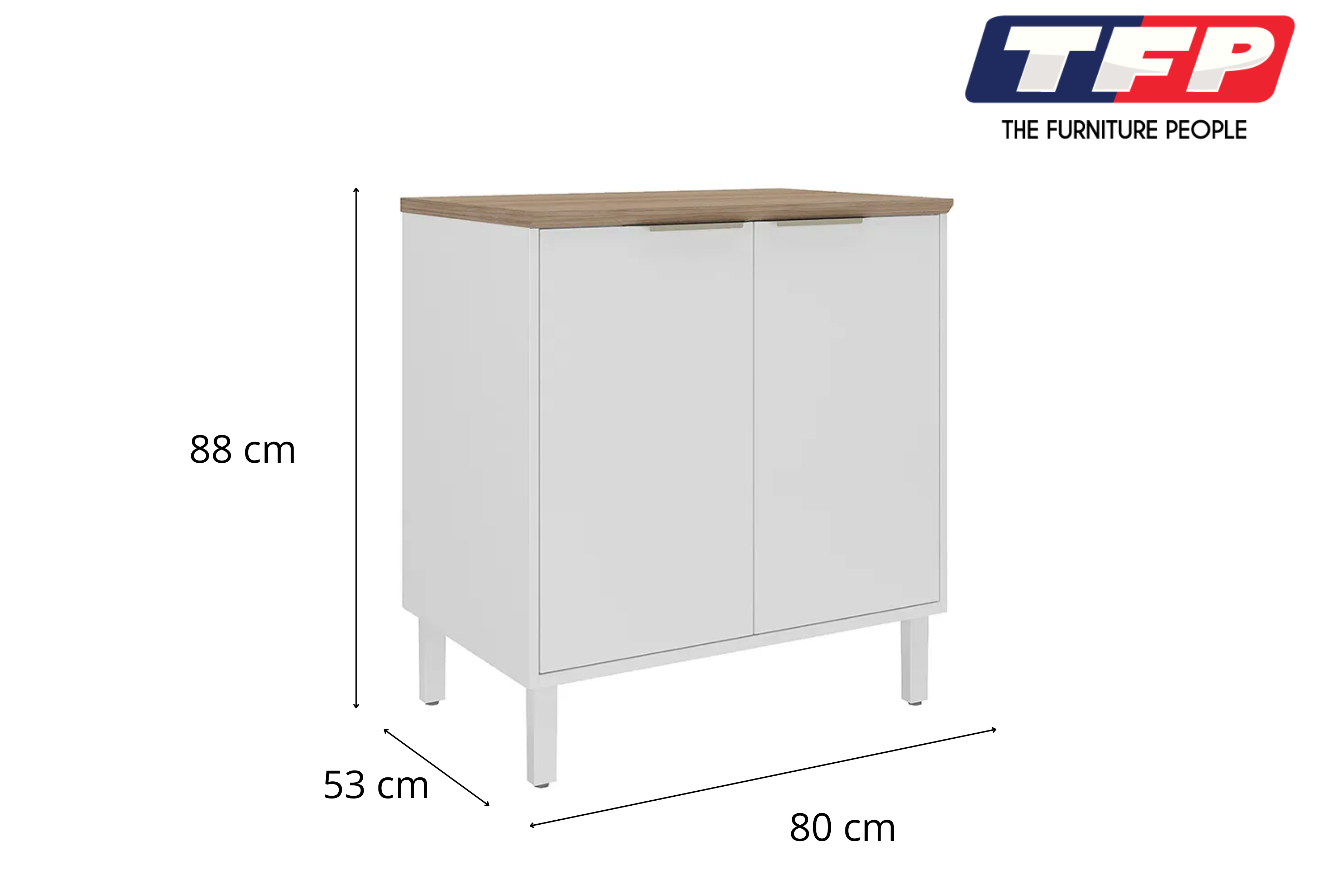 Base Kitchen Steel Cabinet/Cupboard with 2 Doors - Renova White Flat Pack DIY