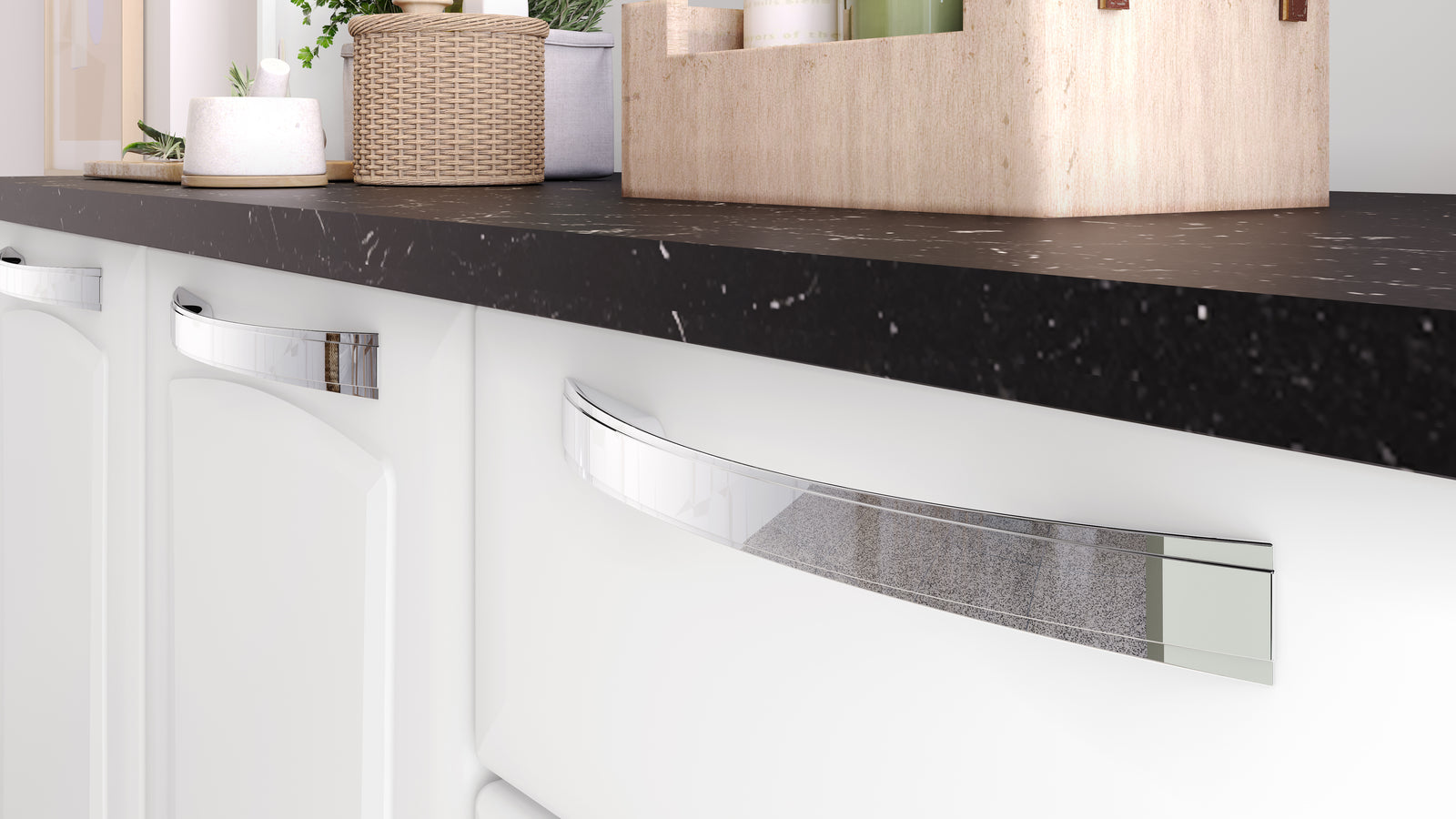 Free Standing Steel Kitchen Cabinet/Cupboard with Countertop Storage - Pratika White Flatpack DIY