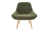 Nordic Tufted Wingback Accent Chair Olive Green Fabric