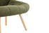 Nordic Tufted Wingback Accent Chair Olive Green Fabric
