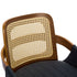 Set of 2 Rattan Back Dining Chairs, Black Faux Leather