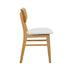 Rattan Back Dining Chairs Set of 2, White Faux Leather