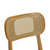 Rattan Back Dining Chairs Set of 2, White Faux Leather