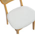Rattan Back Dining Chairs Set of 2, White Faux Leather