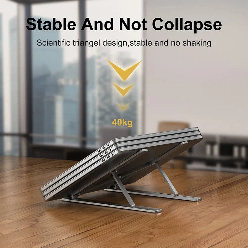 Aluminum Adjustable Portable Laptop Stand – Silver