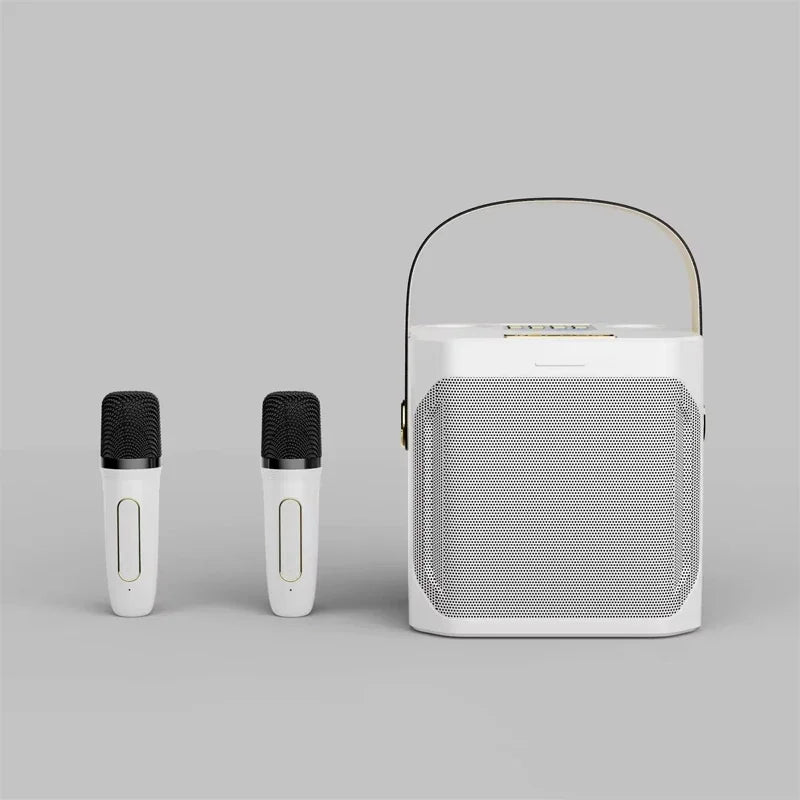 Karaoke Bluetooth Speaker with Dual Wireless Microphones, White