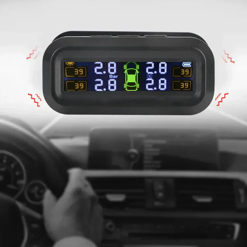 Wireless Tire Pressure Monitoring  Solar And USB Charging