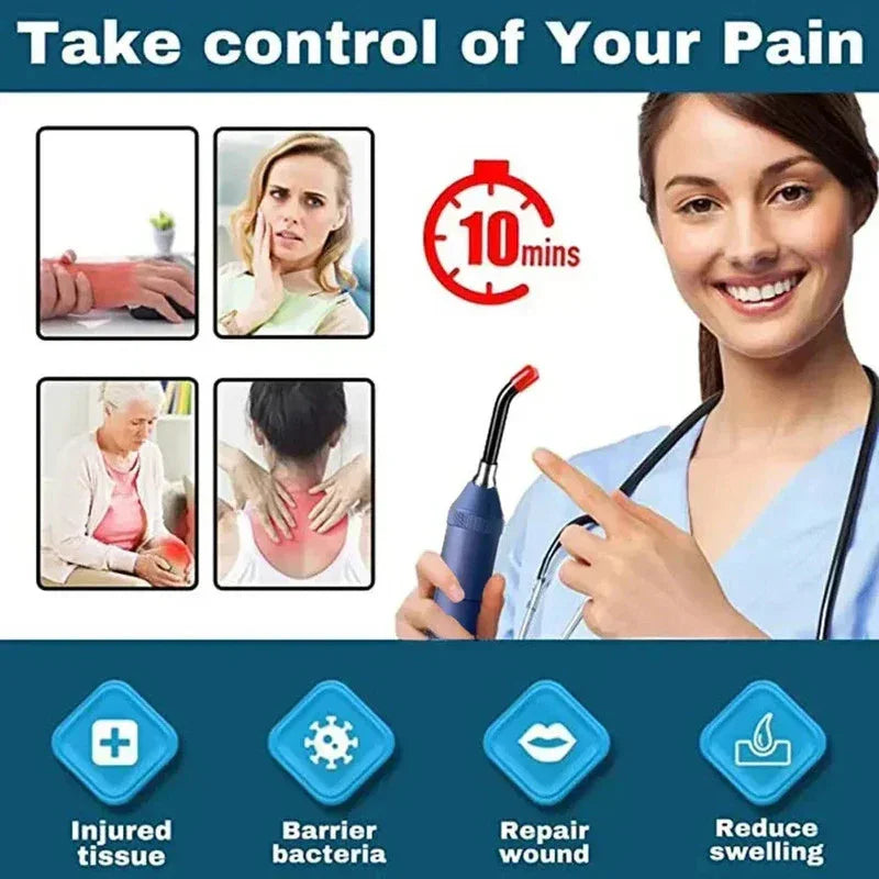 3-in-1 Red Light Therapy Wand Infrared & Blue Light Blue